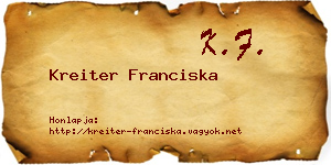 Kreiter Franciska névjegykártya